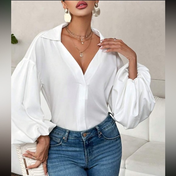 Luxe lantern sleeve blouse - Picture 7 of 15